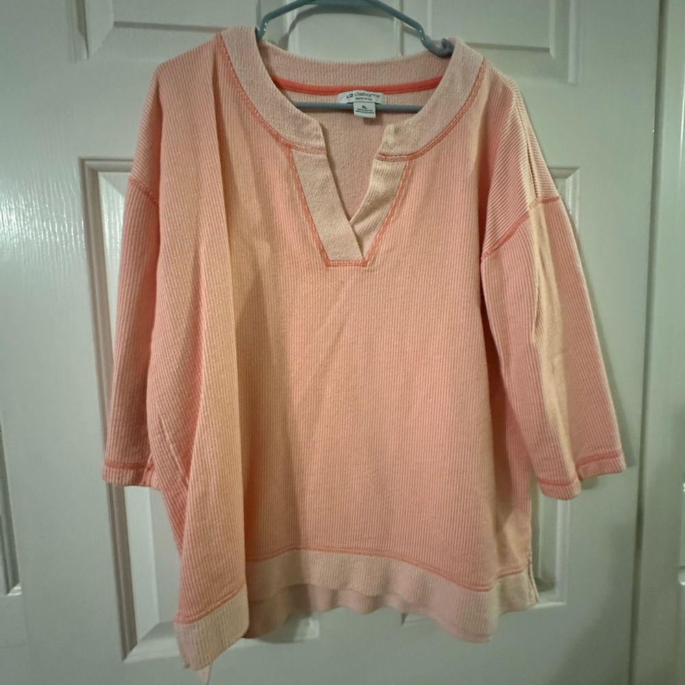 Liz Claiborne Pink Oversized Polo Sweatshirt